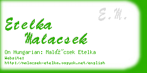 etelka malacsek business card